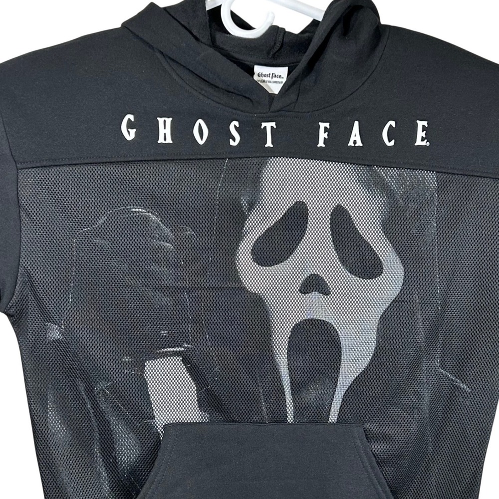 Ghost Face Scream Mesh Graphic Hoodie Black Small New Horror Halloween